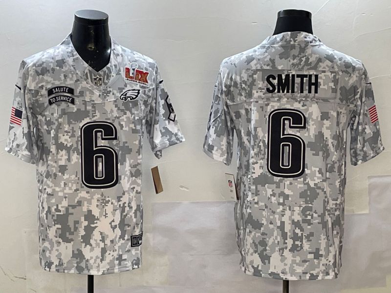 Men Philadelphia Eagles #6 Smith Camo Nike 2025 Salute to Service Limited NFL Jersey style 2->philadelphia eagles->NFL Jersey